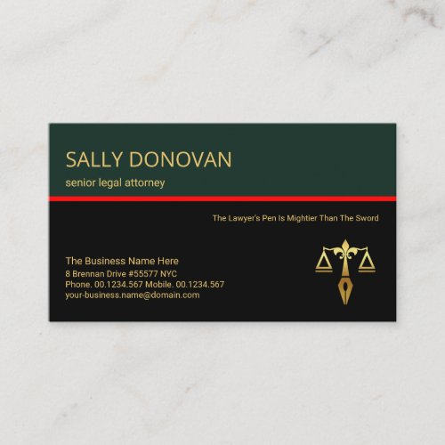 Stylish Retro Layer Red Line Legal Consultant Business Card