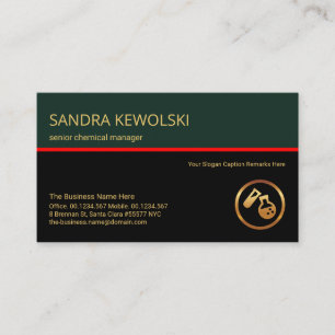 Stylish Retro Layers Red Line Chemical Engineer Business Card