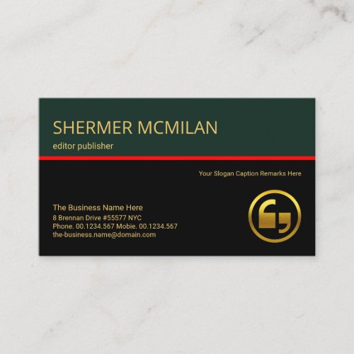 Stylish Retro Layers Red Line Editor Publisher Business Card