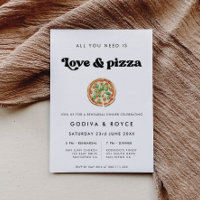 Stylish retro Love and Pizza Wedding Rehearsal