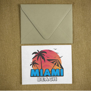 Stylish Retro Miami Beach Travel  Postcard