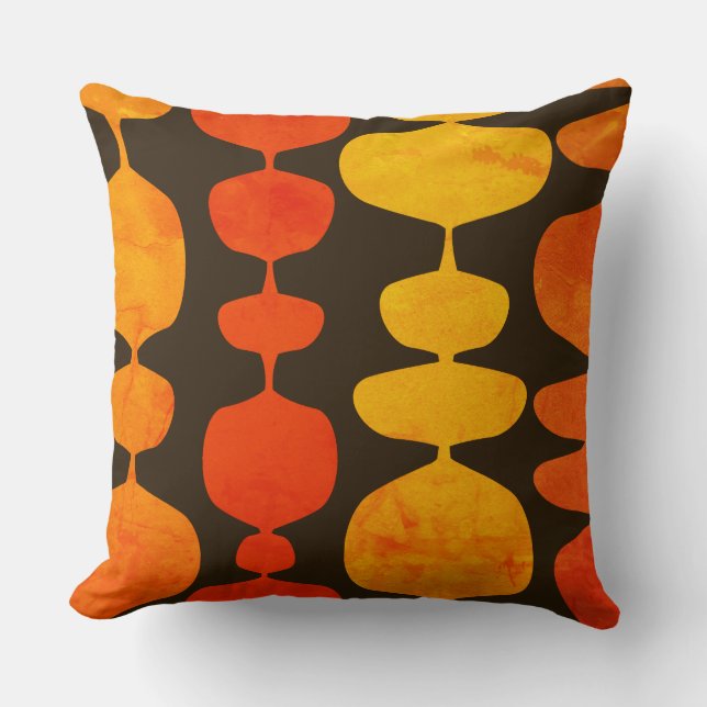 Stylish retro mod 60s 70s mod decor pillow (Front)