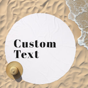 Stylish Retro Modern Lettering Editable Black Beach Towel