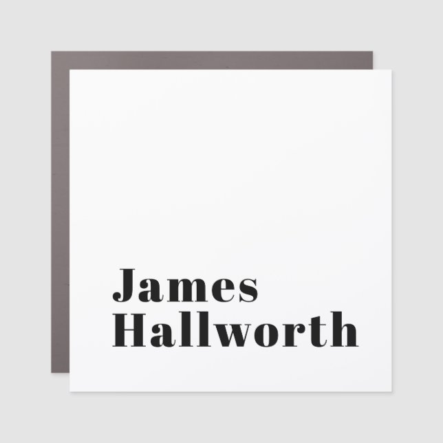 Stylish Retro Modern Lettering | Editable Black Car Magnet (Front)