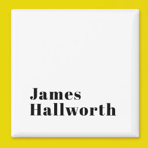 Stylish Retro Modern Lettering Editable Black Magnet