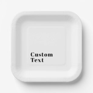 Stylish Retro Modern Lettering   Editable Black Paper Plates