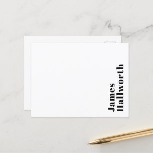 Stylish Retro Modern Lettering Editable Black Postcard