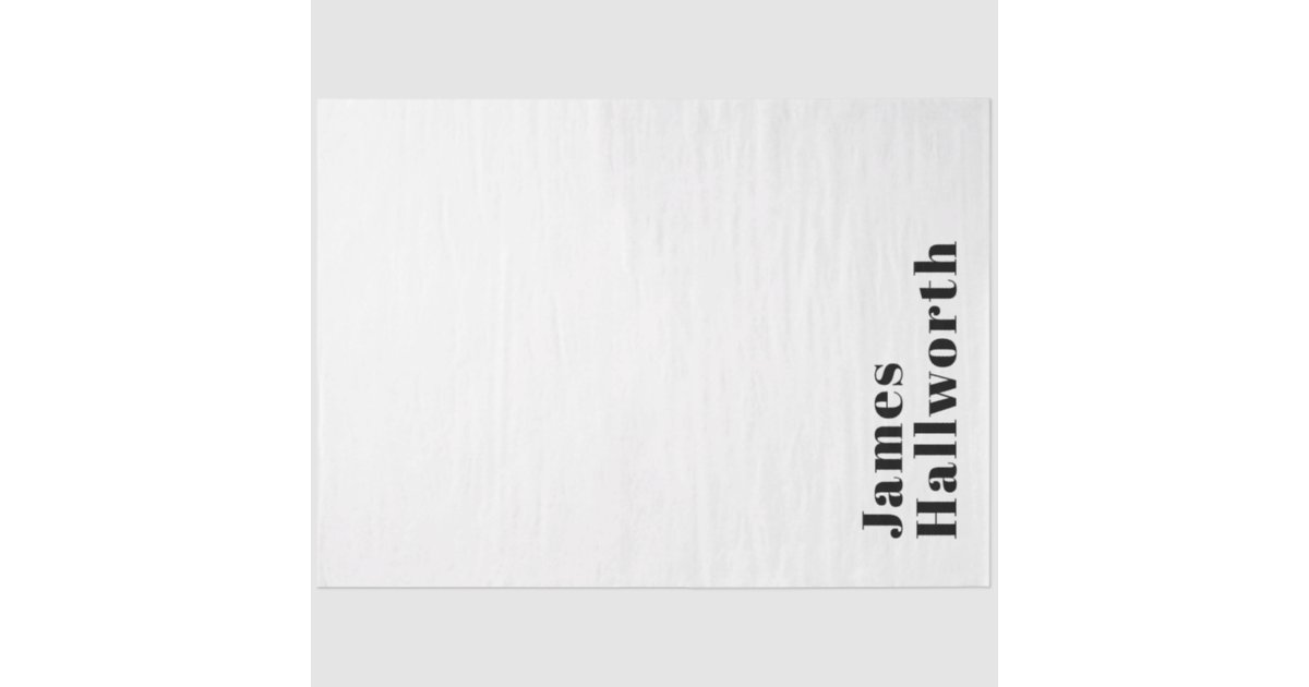 Stylish Retro Modern Lettering | Editable Black Tissue Paper | Zazzle