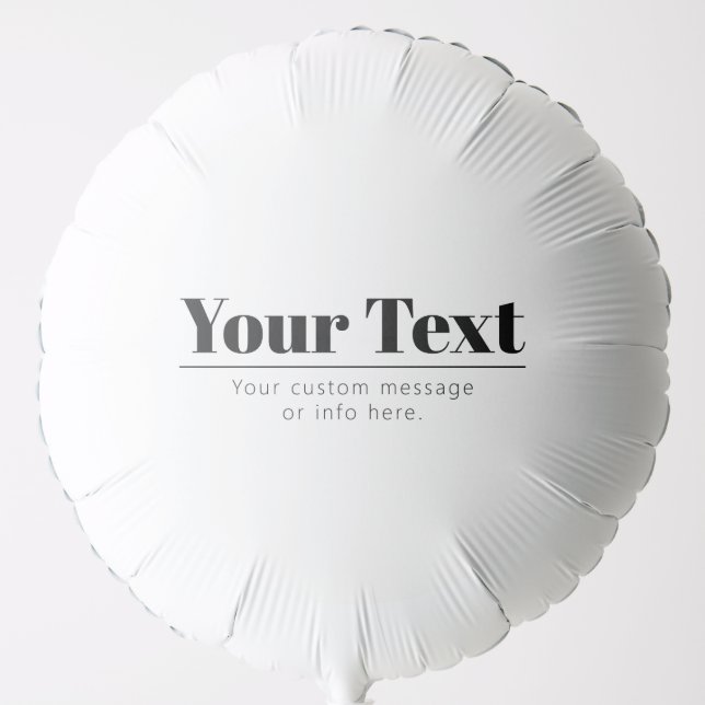 Stylish Retro-modern Text | Black & White Balloon (Front)