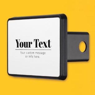 Stylish Retro-modern Text   Black & White Hitch Cover