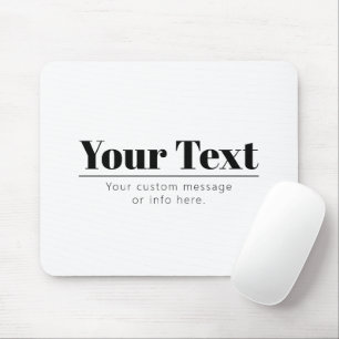 Stylish Retro-modern Text Black & White Mouse Pad