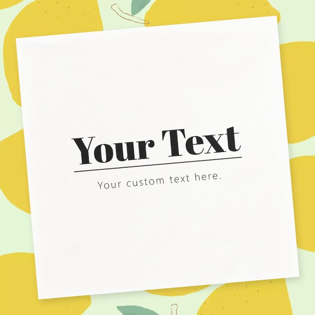 Stylish Retro-modern Text | Black & White Napkins (Creator Uploaded)