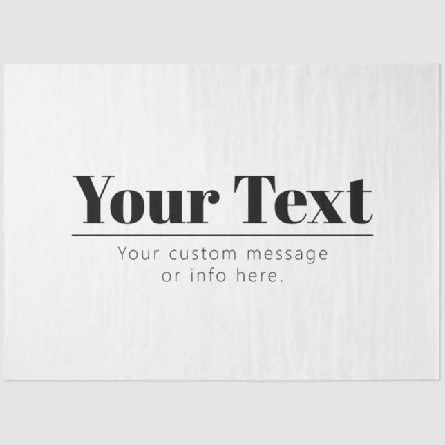 Stylish Retro-modern Text | Black & White Tissue Paper (Front)