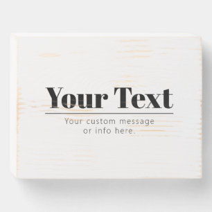 Stylish Retro-modern Text Black & White Wooden Box Sign
