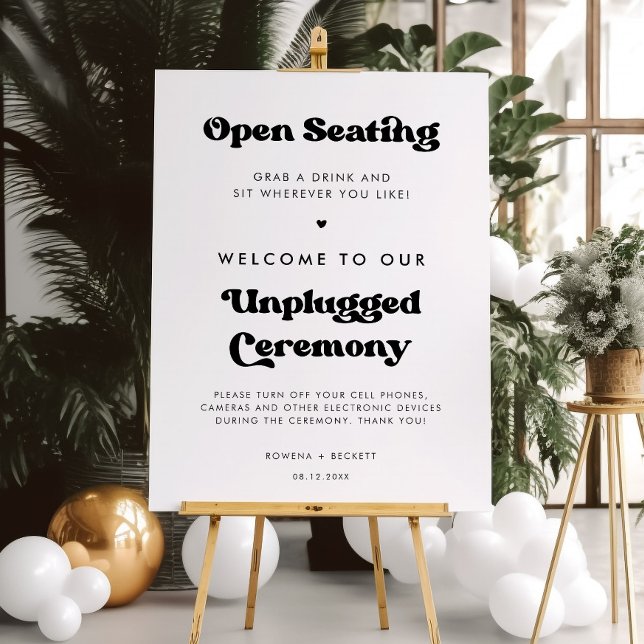 Stylish retro Open seating Unplugged ceremony Foam Board (Creator Uploaded)