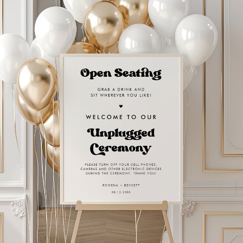 Stylish retro Open seating Unplugged ceremony Poster
