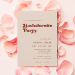 Stylish retro peach pink Bachelorette Party Invitation<br><div class="desc">Bachelorette party invitation: celebrate your last days as a single woman with your best friends and family. Get a modern invitation to organize a memorable bridal party. A retro chic theme: adopt this slightly vintage and stylish typographic design for your wedding stationery, with a burnt orange, terracotta & brown sugar...</div>
