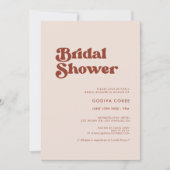 Stylish retro peach pink Bridal shower Invitation (Front)