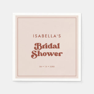 Stylish retro Peach Pink Bridal Shower Napkins