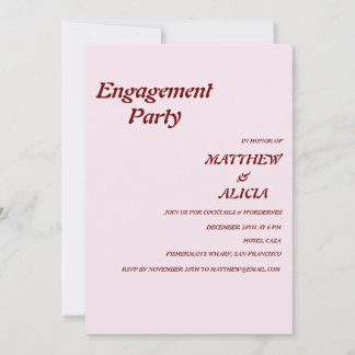 Stylish Retro peach pink Engagement party Invitati Invitation