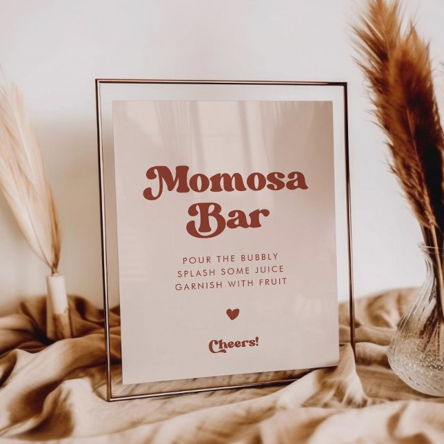Stylish retro Peach Pink Momosa bar sign (Creator Uploaded)