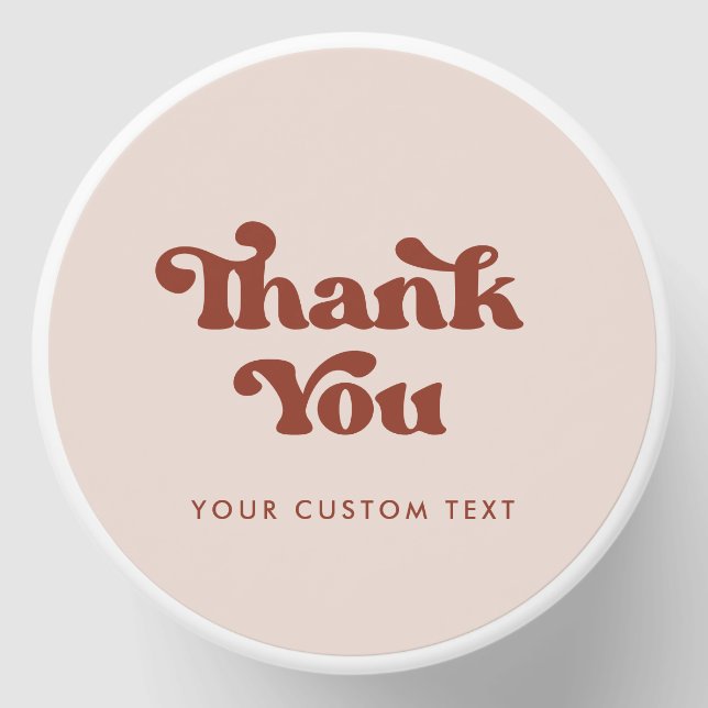 Stylish Retro Peach Pink Thank You Wedding Mini Candle Favors (Front)