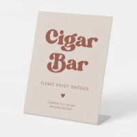 Stylish retro Peach Pink Wedding Cigar Bar