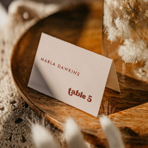 Stylish retro Peach Pink Wedding place card