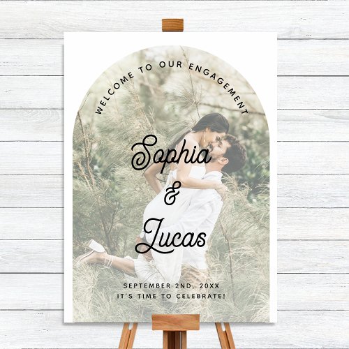 Stylish Retro Photo Arch Engagement Party Welcome Foam Board