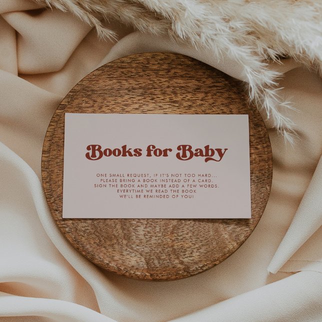 Stylish retro Pink Baby shower book request card (Creator Uploaded)
