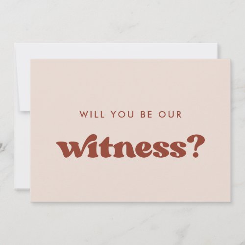 Stylish retro Pink Will you be our witness card