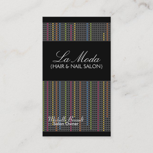 Stylish Retro Salon Business Card (Front)