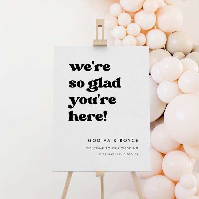 Stylish retro So glad you're here Wedding welcome Foam Board (Creator Uploaded)