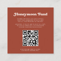 Stylish retro Terracotta Honeymoon fund QR code
