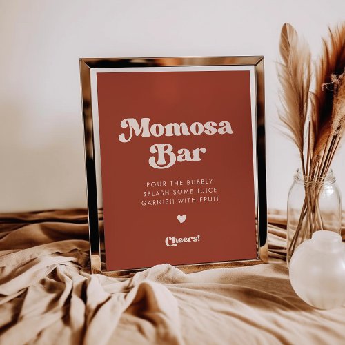 Stylish retro Terracotta Momosa bar sign