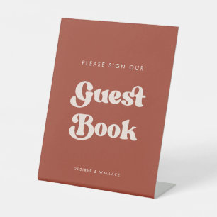 Stylish retro Terracotta Sign our Guestbook