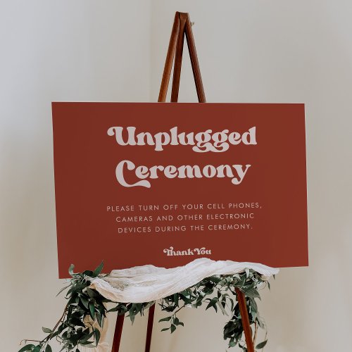 Stylish retro Terracotta Unplugged ceremony  Foam Board