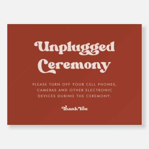 Stylish retro Terracotta Unplugged ceremony  Foam Board