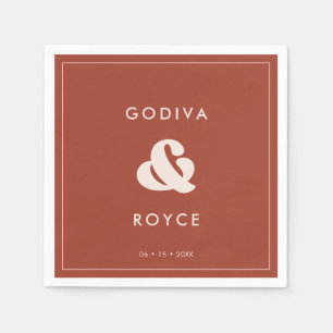 Stylish retro Terracotta Wedding Napkins