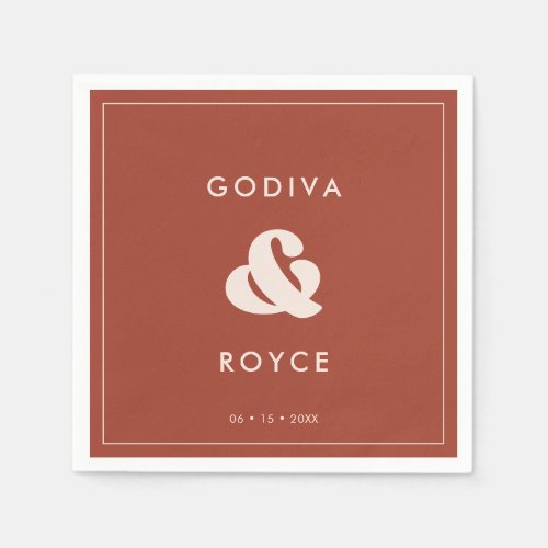 Stylish retro Terracotta Wedding Napkins