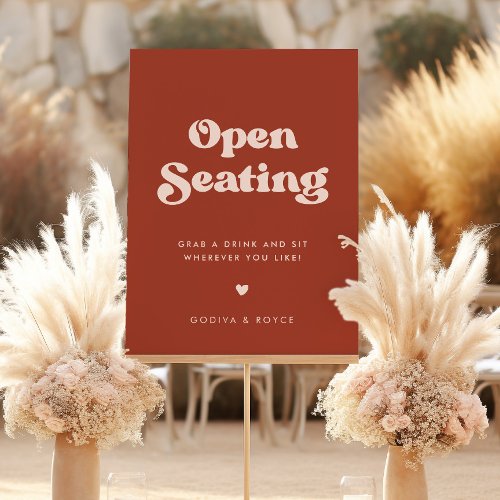 Stylish retro Terracotta Wedding Open Seating Foam Board