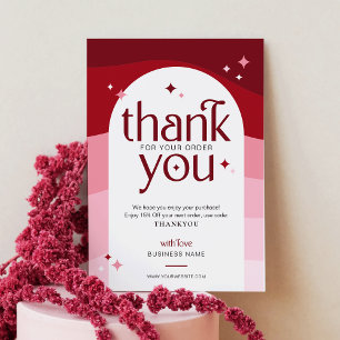 Stylish Retro Thank You Business Package Insert Card
