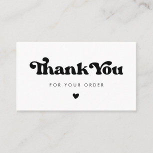 Stylish retro Thank you for your order card