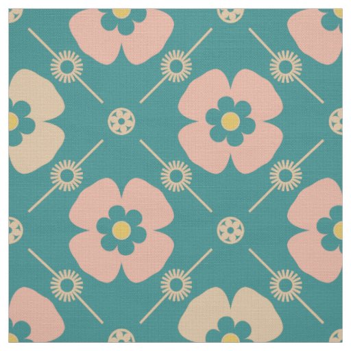 Stylish retro tile fabric 60s 70s