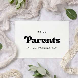 Stylish retro To my parents on my wedding day card