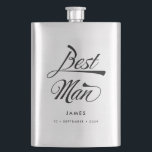 Stylish Retro Typography Best Man Groomsmen Flask<br><div class="desc">This personalized flask makes a stylish vintage Best Man gift. Funky retro inspired font and your name and date of choice! Want more wedding items in this style? Drop me a message!</div>