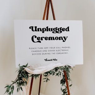 Stylish retro Unplugged ceremony Sign