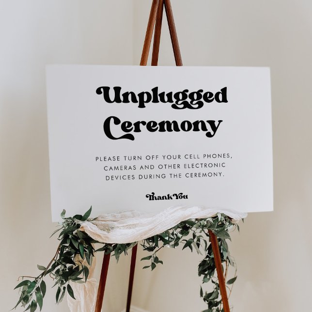 Stylish retro Unplugged ceremony Sign (Creator Uploaded)