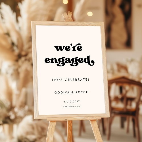 Stylish retro We are engaged Engagement party Poster