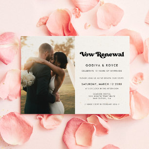Stylish retro We still do Vow renewal photo Invitation
